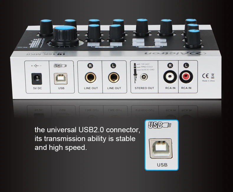 Alctron U16K MKII мульти-эффект USB звуковая карта аудио интерфейс полнофункциональный USB аудио интерфейс профессиональный для записи