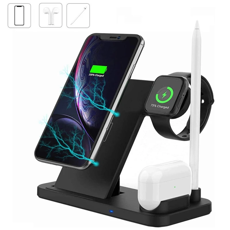 

Wireless Charger 4 in 1 Multifunctional Folding Wireless Fast Charger Suitable for Mobile Phone Headset Watch