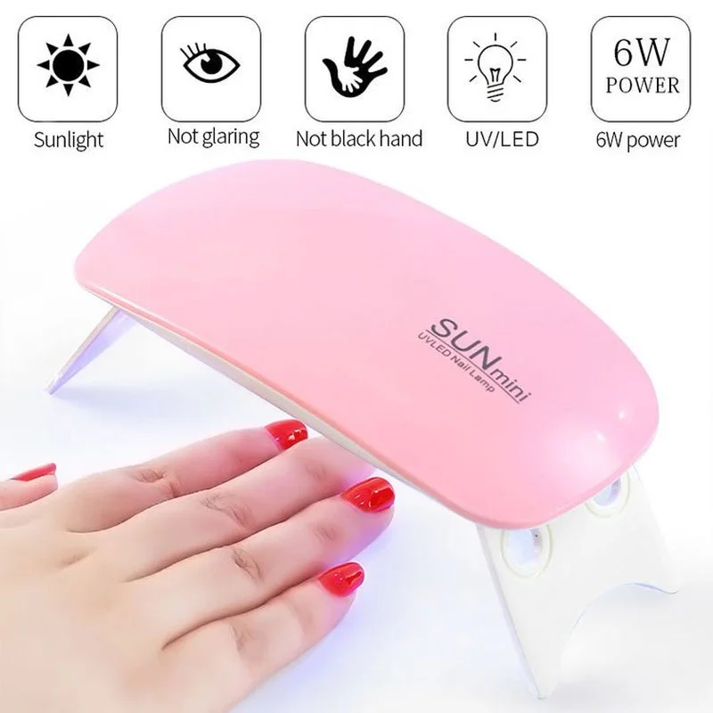 

Fashion New MINI UV LED Nail Dryer Sunmini Portable Usb Gel Nail Cure Polish Dryer 45s/60s Timer Setting DC 5V Nail Art Light