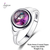 simple 925 silver rings with created topaz fine gemstone anillos for women party wedding jewelry gifts wholesale dropshipping