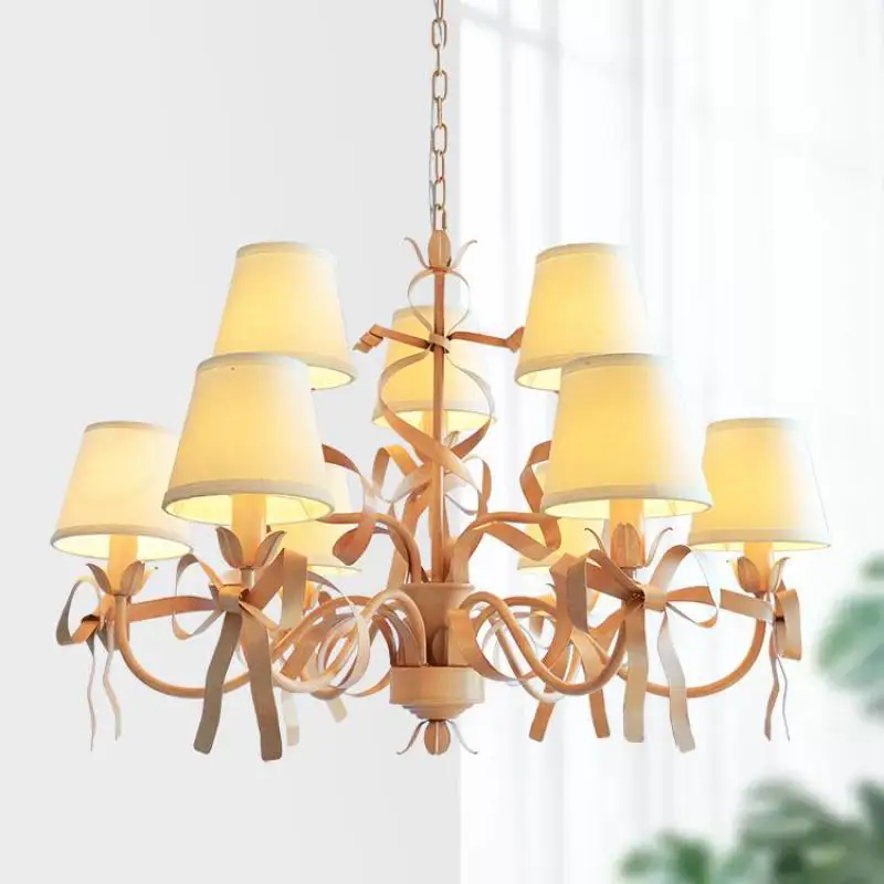 Теплая светодиодная люстра с розовой лентой освещение для комнаты девушки