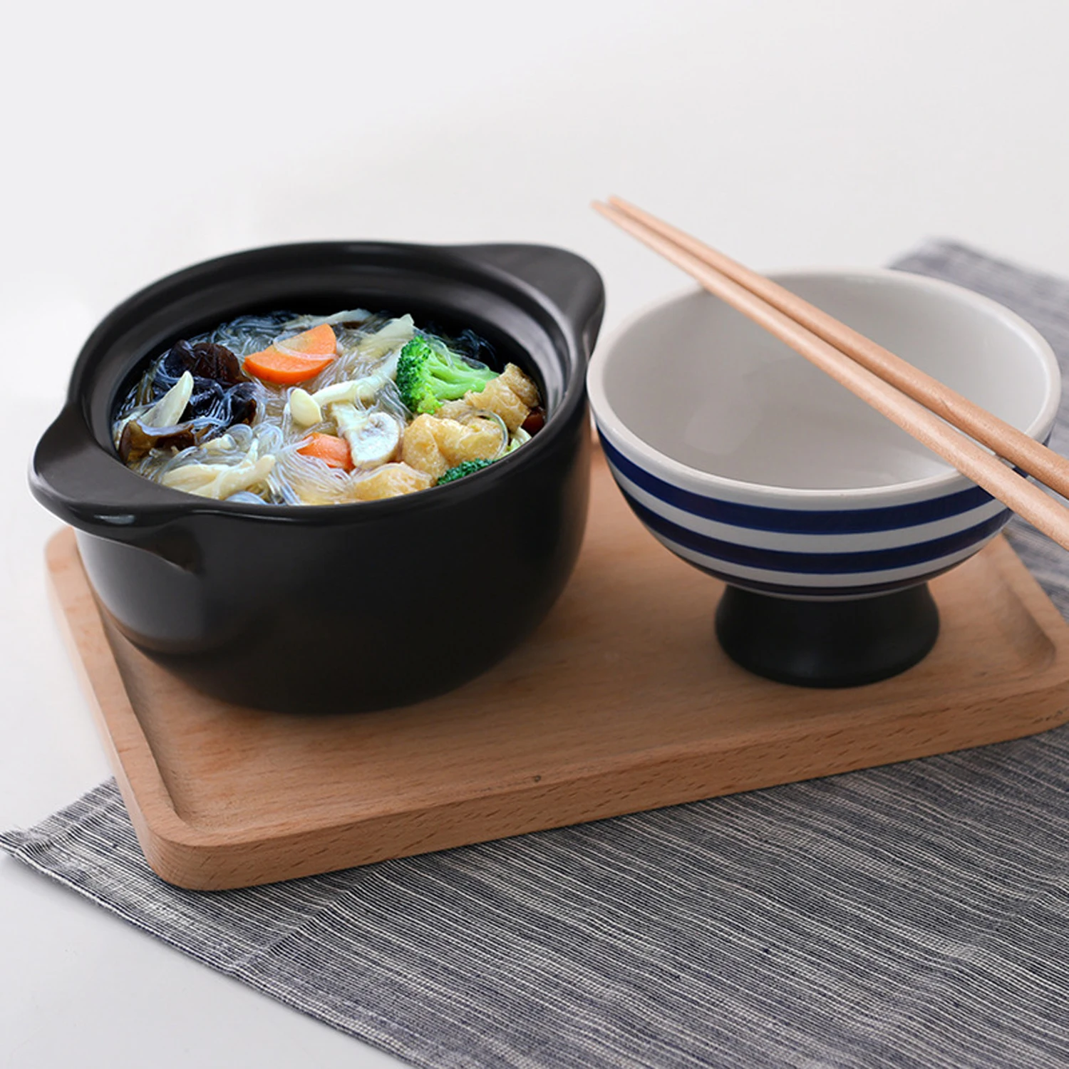 Мини керамическая кастрюля миска для детского питания многофункциональная