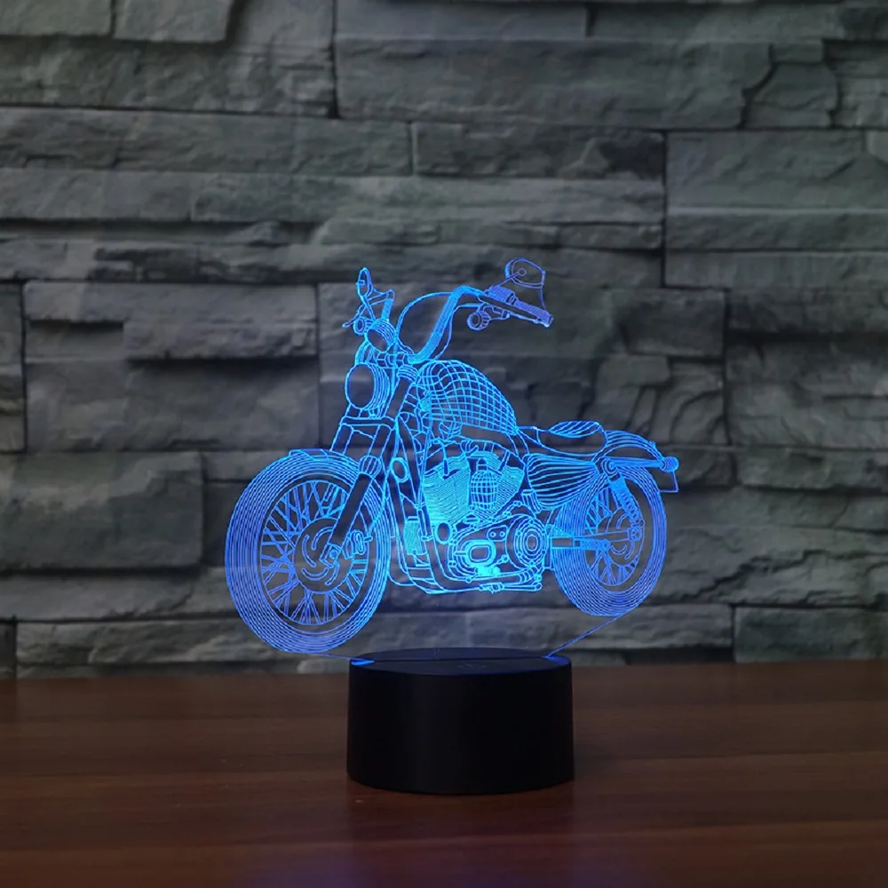 3D лампа для мотоциклистов 3d Форсаж 8 новинка настольная мотоцикла ночник со