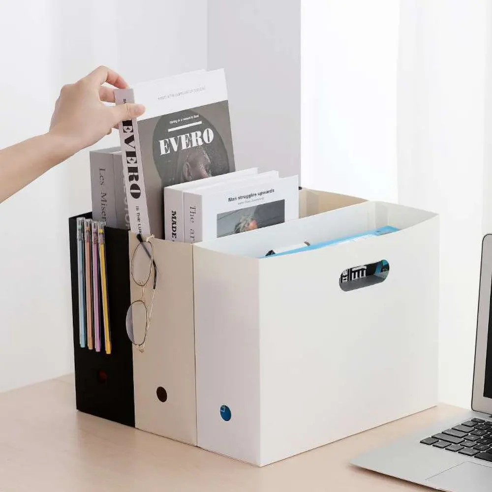 

Magazine Holder Newspaper Rack Stationery Storage Box Desk Organizer for Document Letter File Tray Office Storage Supplies