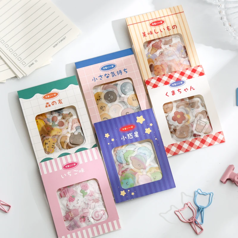 40 шт./лот Kawaii мультфильм маленький медведь смайлик наклейки Набор Скрапбукинг