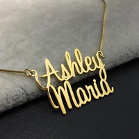double name necklace custom name necklace tiny name necklace 2 layer necklace gift fot guys