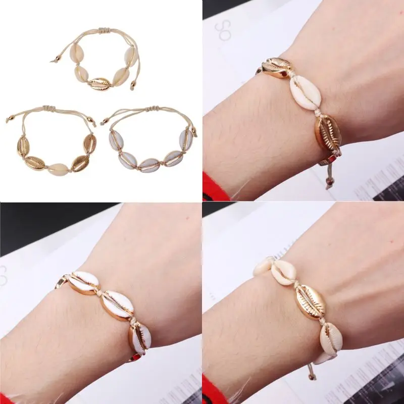 

Bohemian Natural Cowrie Shell Braided Bracelets Women Handmade Fashion Jewelry