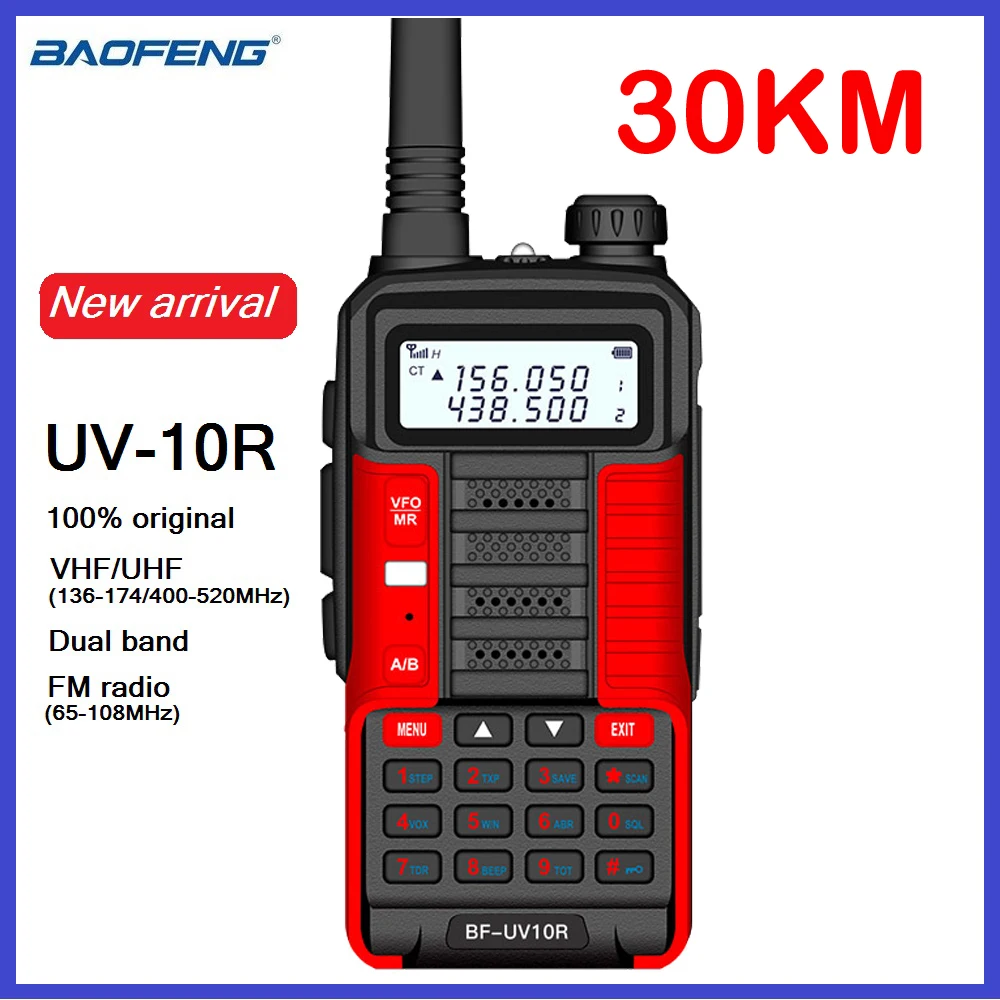 BaoFeng Walkie Talkie UV-10R Two Way CB Radio Transmitter Long Range Baofeng UV10R 128CH VHF UHF 136-174Mhz 400-520Mhz Dual Band