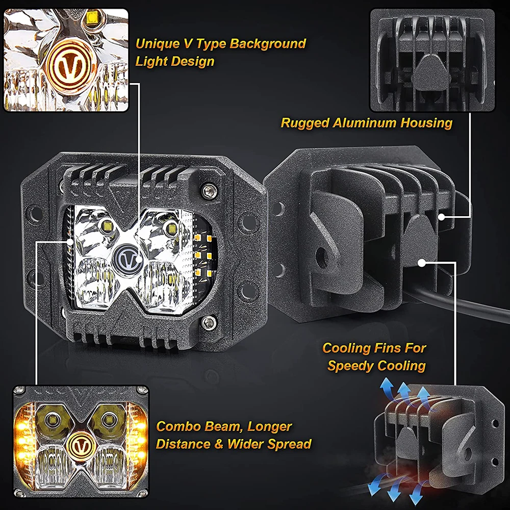 Автомобильные передние и задние фонари с утопленным креплением стандартные для