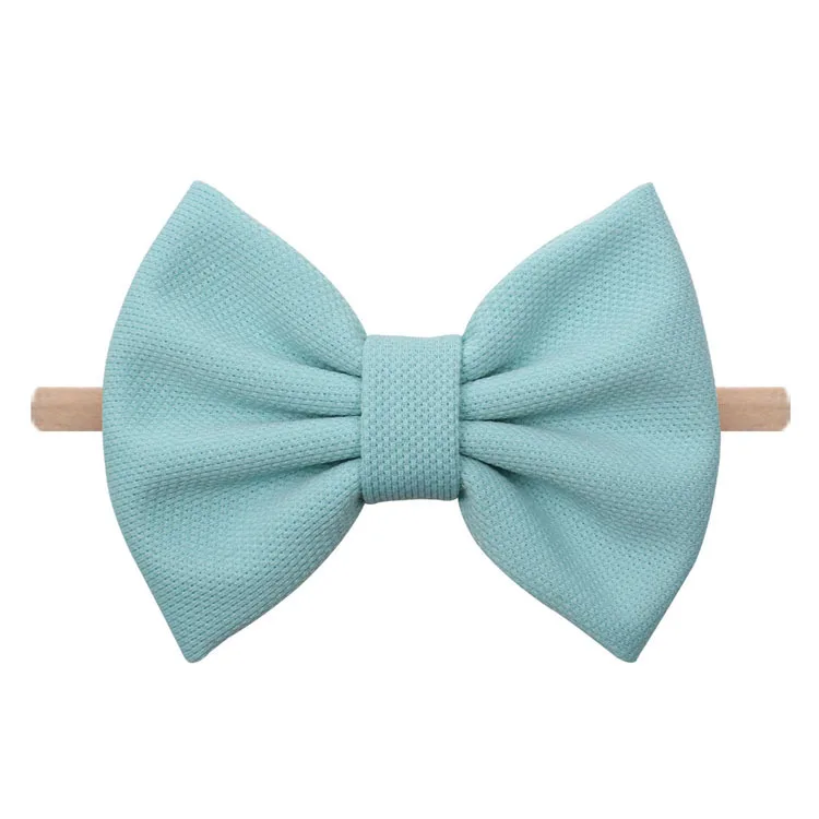 

30pc/lot 5" Hair Bows Nylon Headbands Cotton Fabric Solid Bows Elastic Hair Band,DIY Hair Accessories For Girls Party Headwear