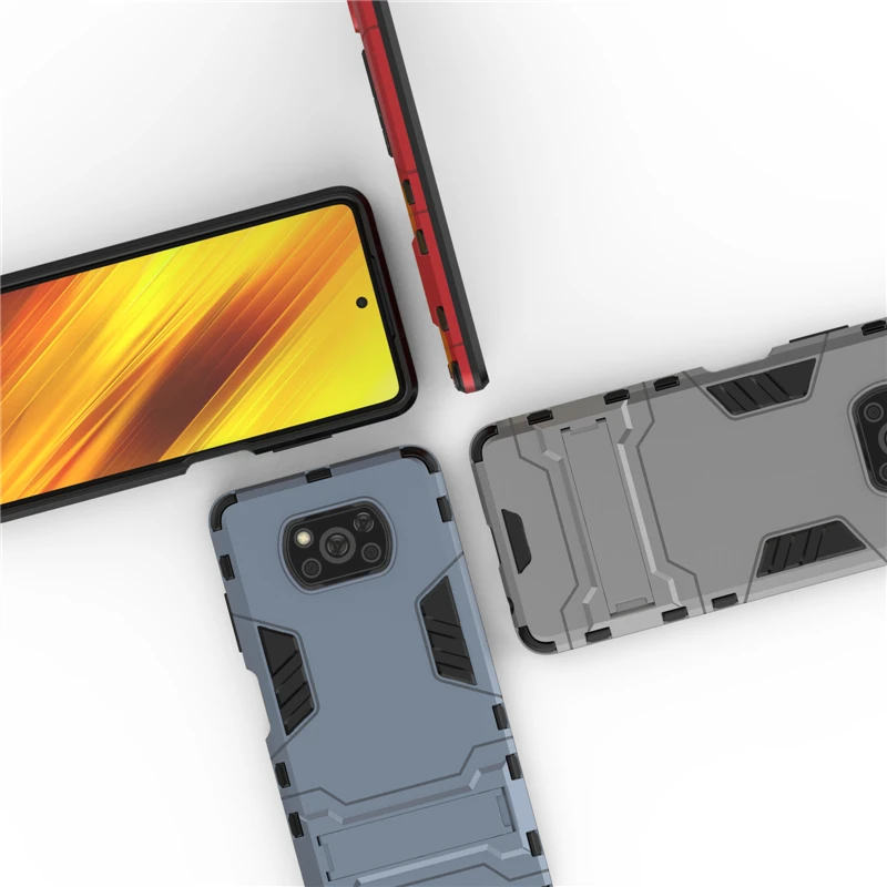 for cover xiaomi poco x3 nfc case bumper hybrid stand silicone armor case for xiaomi poco x3 pro cover for xiaomi poco f3 x3 nfc free global shipping