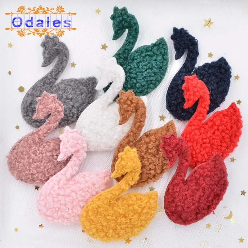 40 шт./лот элегантный нашивки-лебеди ремесла плюшевый Мишка животных Аппликации