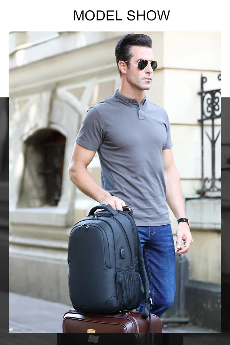 

POSO 15.6 inch Men Laptop Backpack USB Charging Business Travel Bags Male Luggage Teenagers School Bag Waterproof Backpacks New