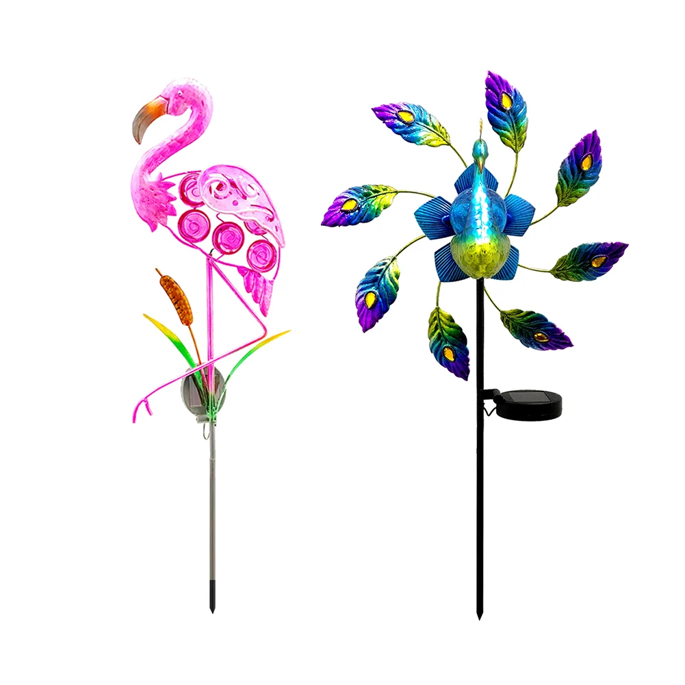 

Водонепроницаемый светодиодный светильник на солнечной батарее, лампа с фламинго для украшения сада
