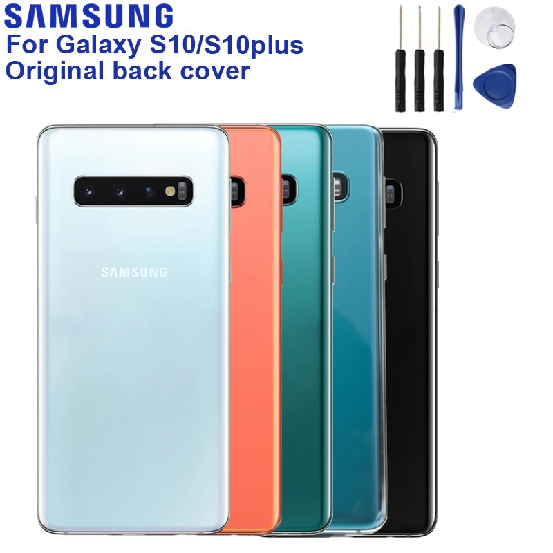 

Для Samsung Galaxy S10 SM-G9730 S10 Plus SM-G9750 S10 + S10E задняя крышка батарейного отсека Запасные части для корпуса камеры стеклянная рамка объектива