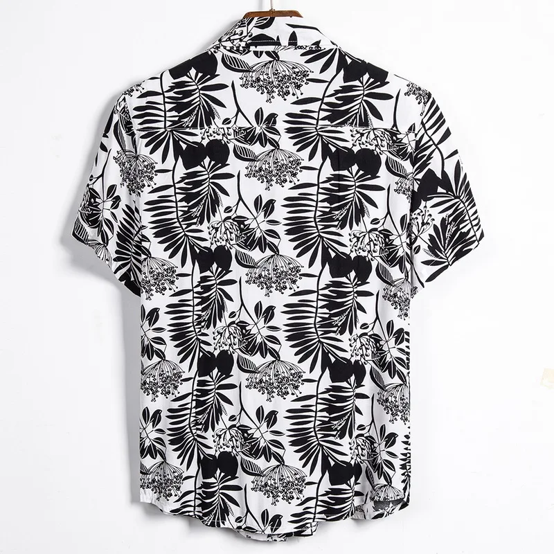 Новые мужские рубашки летние модные с коротким рукавом Гавайские повседневные