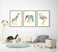 colorful geometric animals canvas oil painting nordic minimalist poster print wall art pictures living room home decor unframed