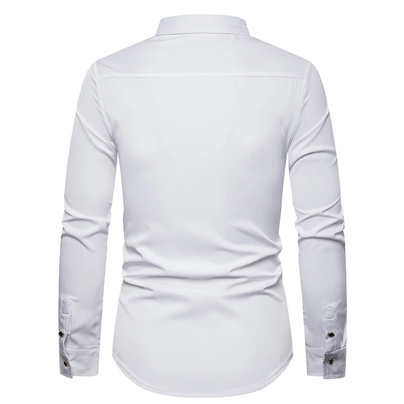 MJartoria новые мужские западные череп ковбоя цветок вышивка рубашка Slim Fit повседневные Длинные рукава пуговицы вниз вечерние мужские рубашки