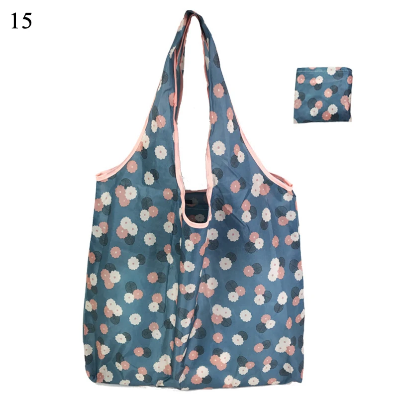 

Women Foldable Shopping Bag Cartoon Floral Fruit Vegetable Reusable Shopping Bag 2019 Eco Bag Fashion Lady Tote Bag Grocery Bag