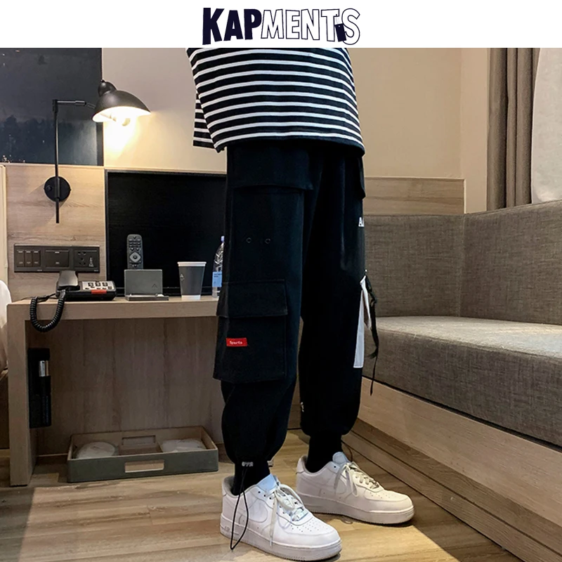 Брюки-карго мужские с карманами в стиле Харадзюку | Мужская одежда