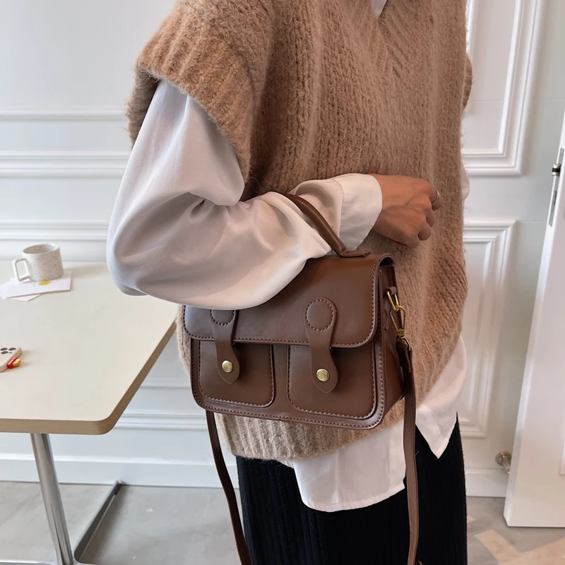 Однотонная маленькая Наплечная кросс-боди сумка LEFTSIDE из искусственной кожи с