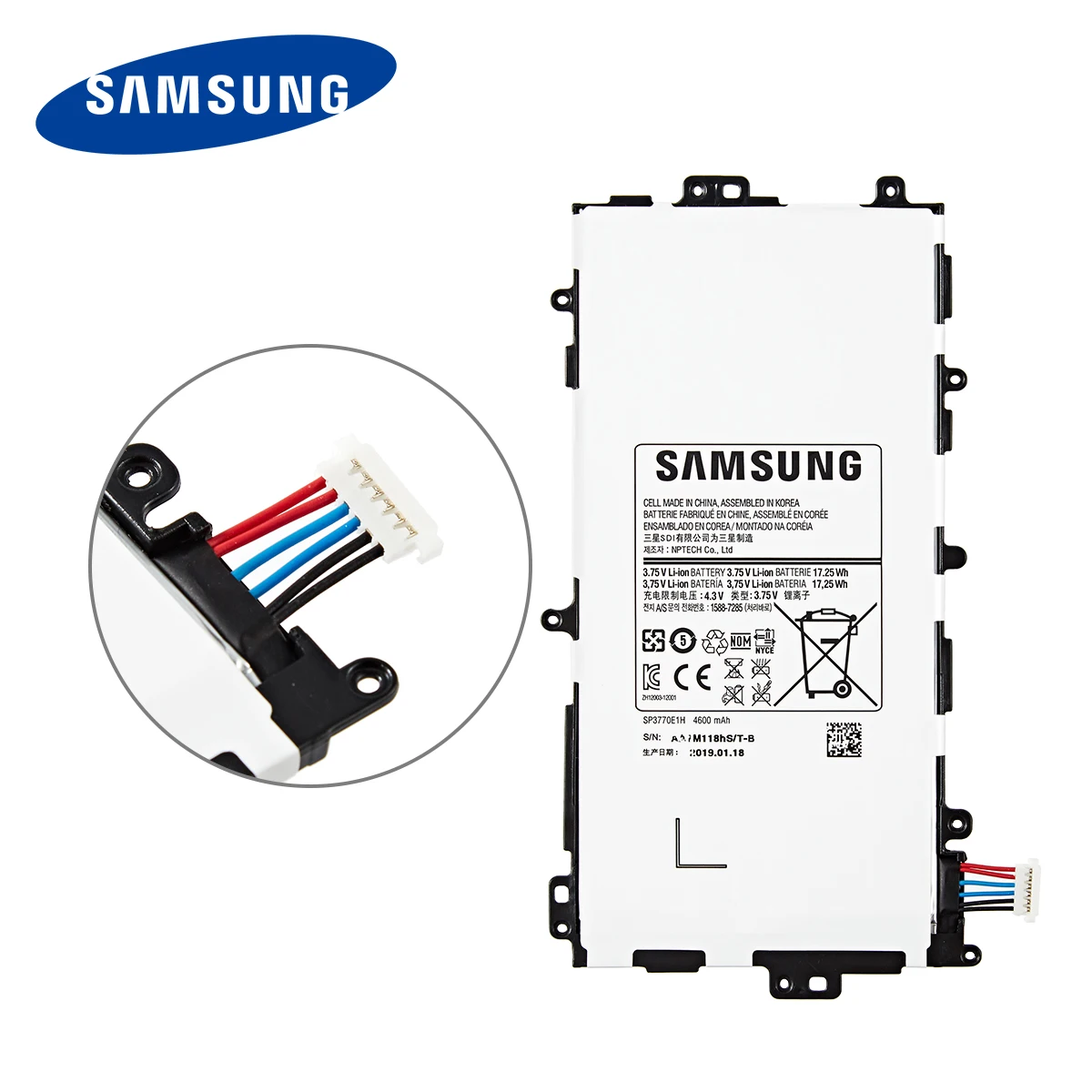 SAMSUNG Orginal Tablet SP3770E1H Battery 4600mAh For Samsung Galaxy Note 8.0