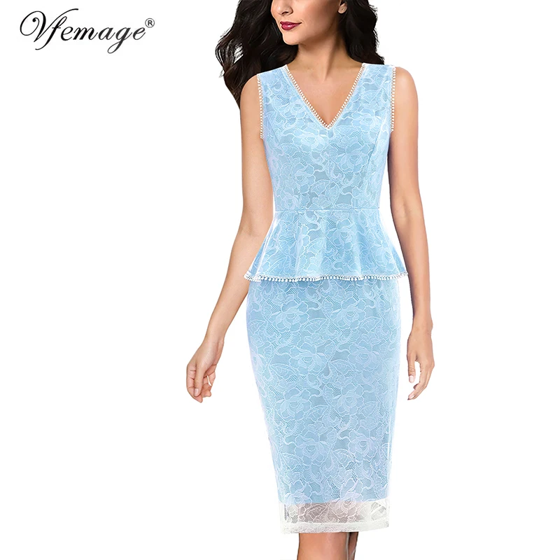 Женское полуформальное платье-карандаш Vfemage элегантное облегающее платье с