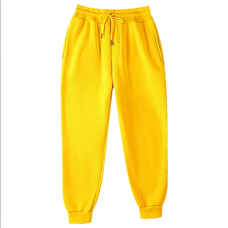 

New Joggers Sweatpants Men and Women Elastic Waist Lose Casual Trousers white beige pink yellow Hip Hop Mens Sweat Pants