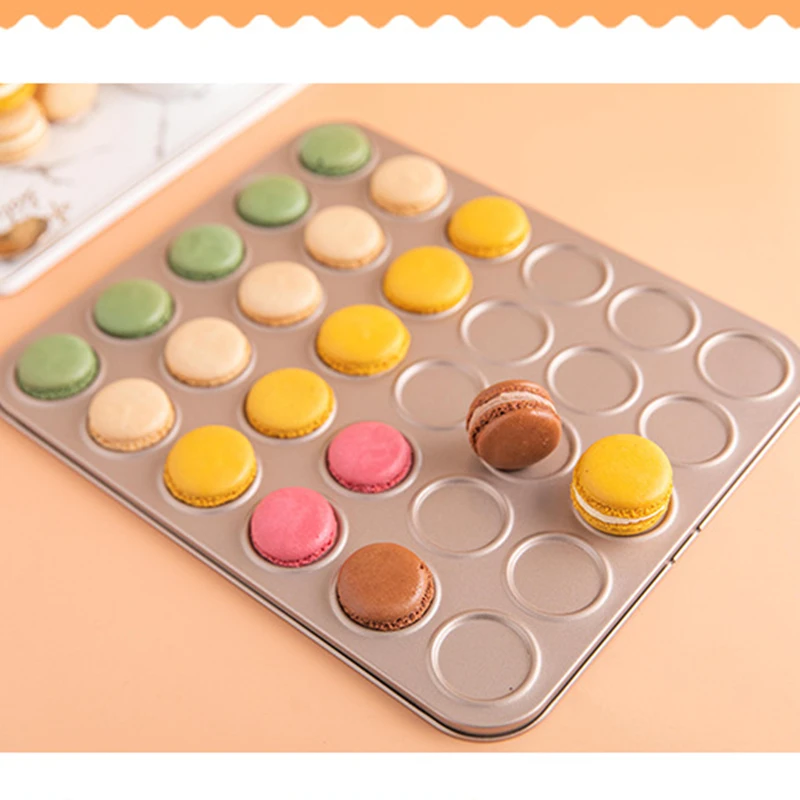 

Набор для выпечки в виде макаруна с 30 отверстиями, 30 лунок Macaroon Kit углеродистой стали выпечки Пан Macaron горшок без палочки поднос DIY плесень вы...