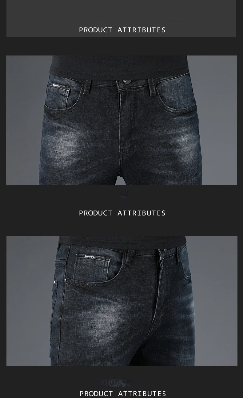 

Classic Style Summer New Men's Straight Thin Jeans Business Casual Stretch Trousers Male Brand Pants Blue