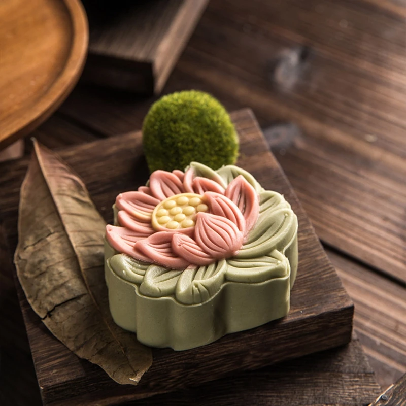 Пластиковые лунный пряник пресс форм 125/150g 3D лотоса штамп для печенья Форма
