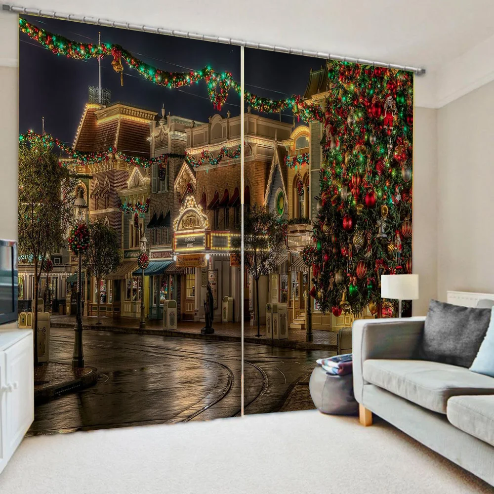 

Luxury Blackout 3D Curtains Living Room christmas curtains 3D Window Curtain Luxury living room decorate Cortina