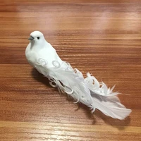 10pcs fake birdwhite doves artificial foam feathers birds with clippigeons decoration for weddingchristmashome