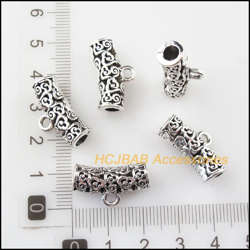 Мода 8 шт. Тибетский серебристый цвет волна облако трубка дужки бусины