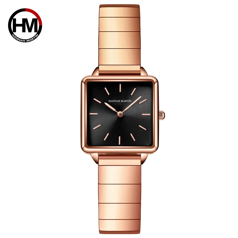 

Simple Design New Style Band Japan Quartz Rose Gold Fashion Casual Brand Free Shipping Wristwatch Lady Square Watches For Women