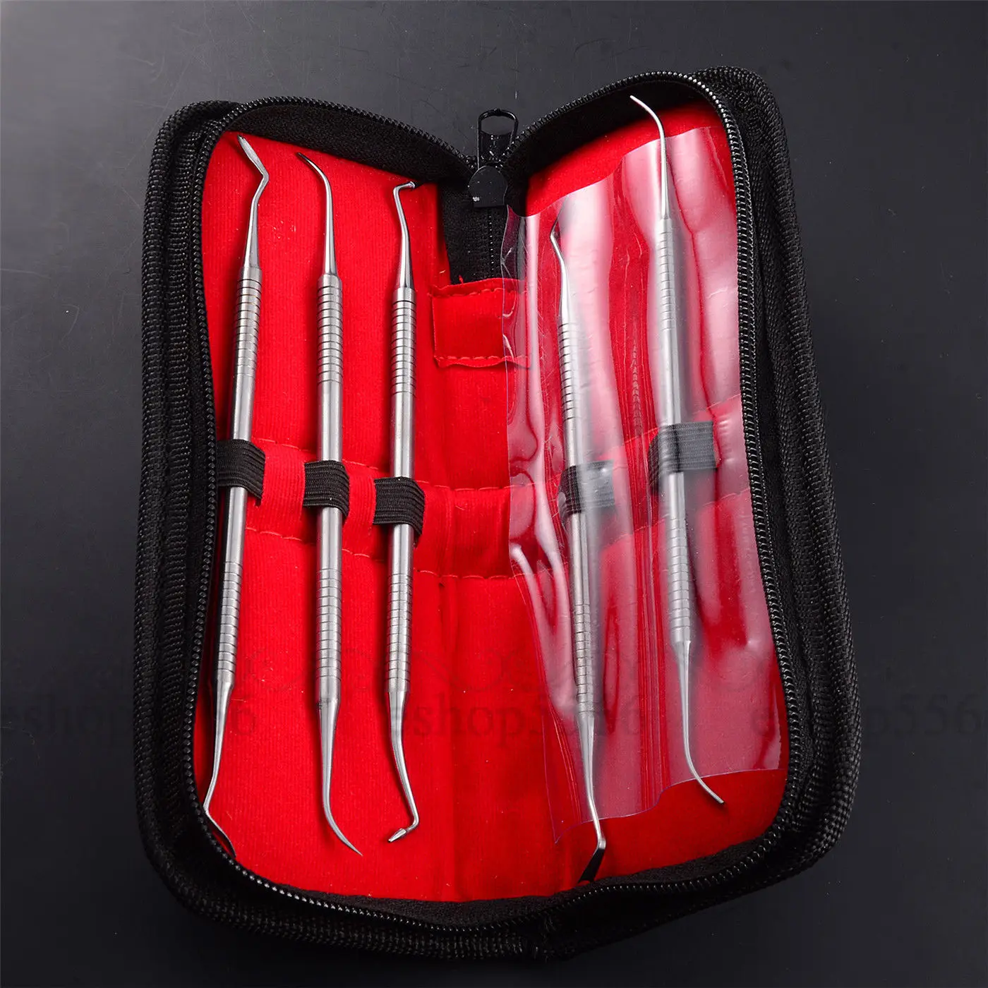 

Stainless Steel 5PCS Dental Tooth Pick Pic Probe Set Kit Hygiene Tools New