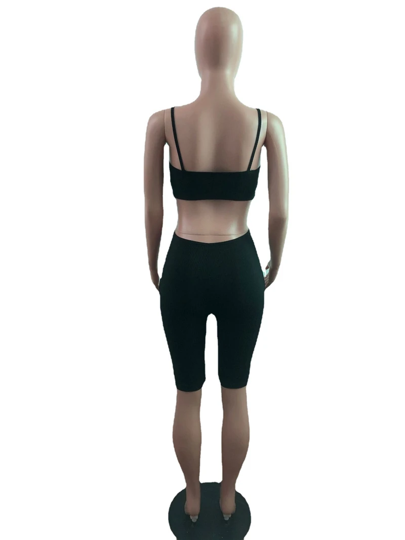 

Summer Sexy Solid Ribbed Knitting Jumpsuit Hollow Out V Neck Spaghetti Straps Shorts Romper Summer Casual Active Playsuit
