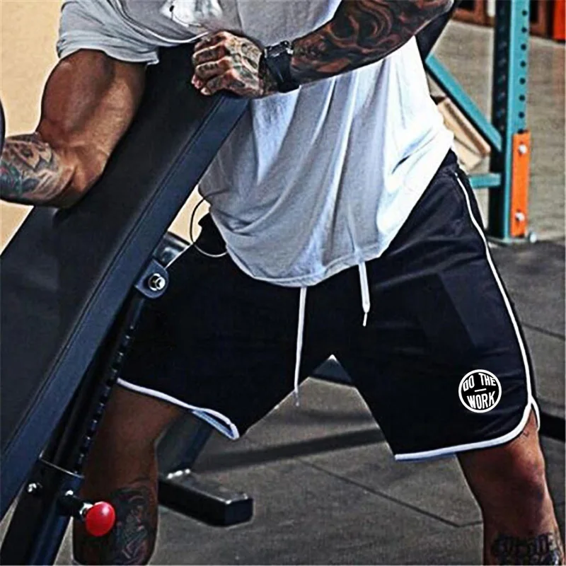 Мужские шорты для спортзала фитнеса бодибилдинга мужские Модные брендовые