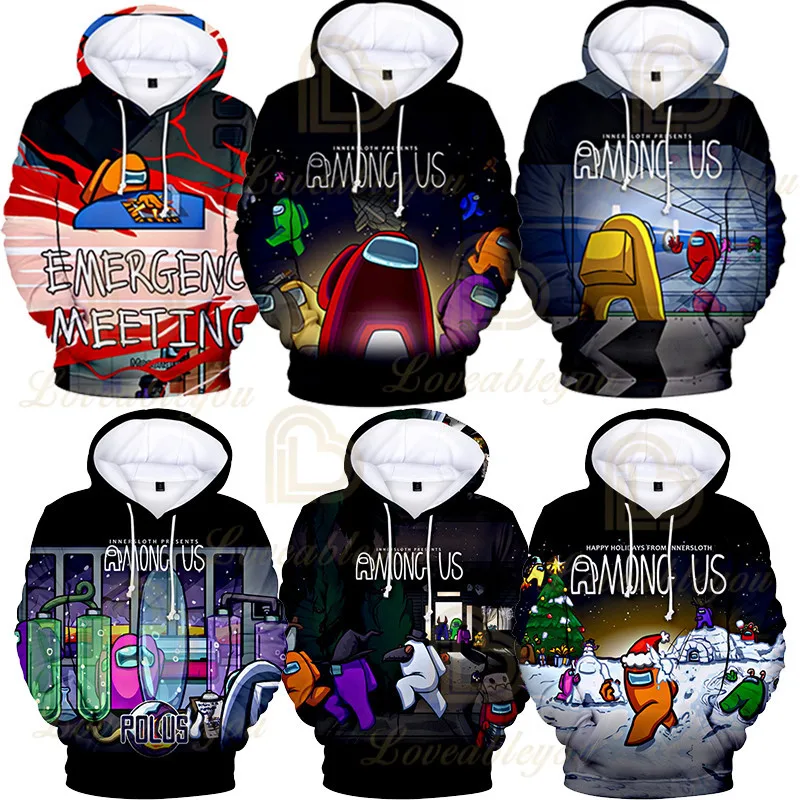 Детские толстовки Game Us 3D для подростков мужчин женщин большие размеры детские