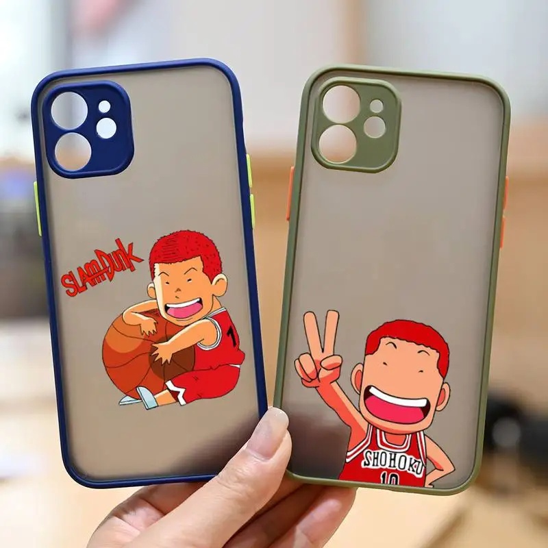 

Basketball Cartoon Slam Dunk Phone Case matte transparent For iphone 11 12 13 6 s 7 8 plus mini x xs xr pro max cover