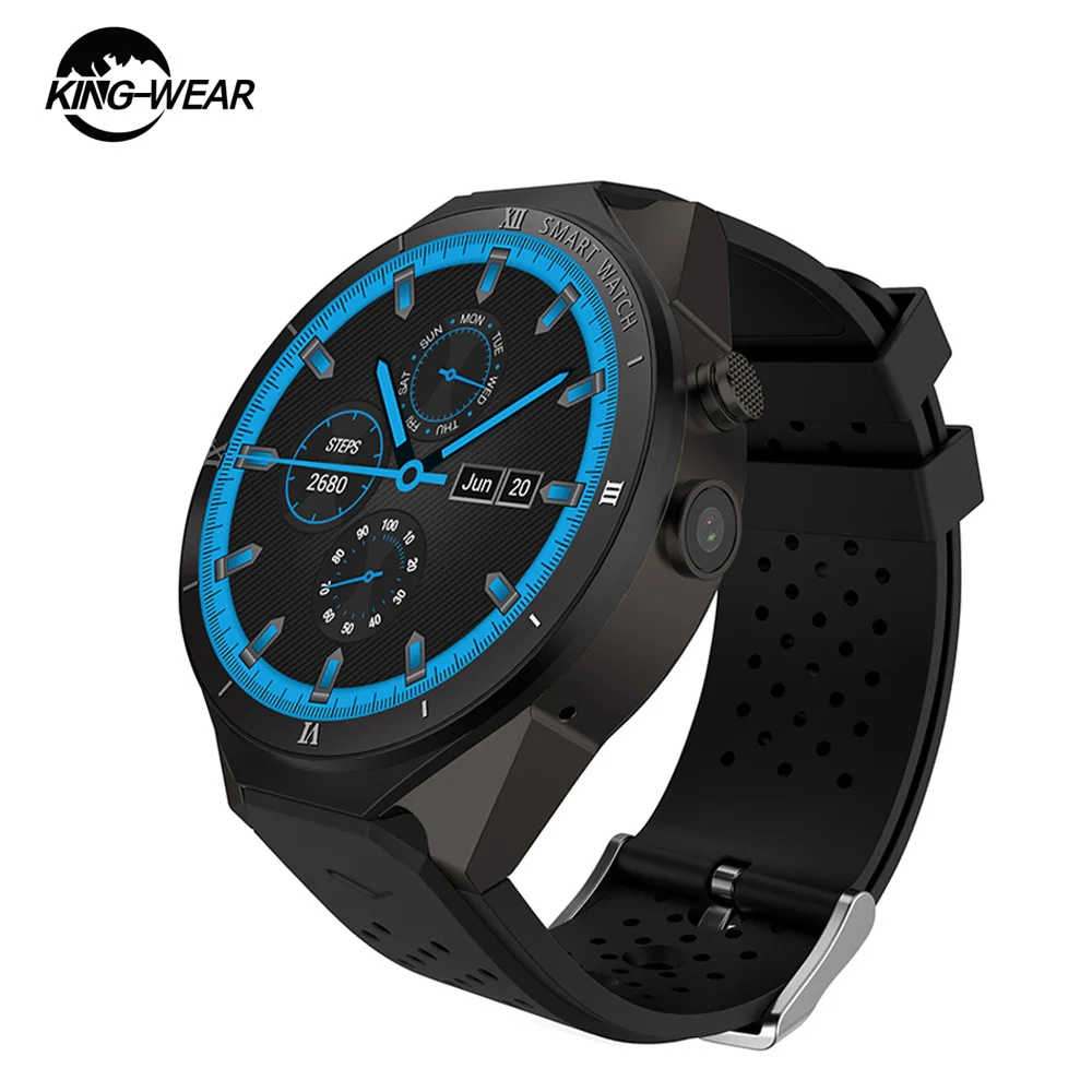 Смарт-часы KingWear KW88 Pro 3g с сердечком 1,39 дюйма, 1 ГБ, 16 ГБ, Android 7,0, четырехъядерный процессор MTK6580 1. 3G Гц, Bluetooth, напоминание о малоподвижности
