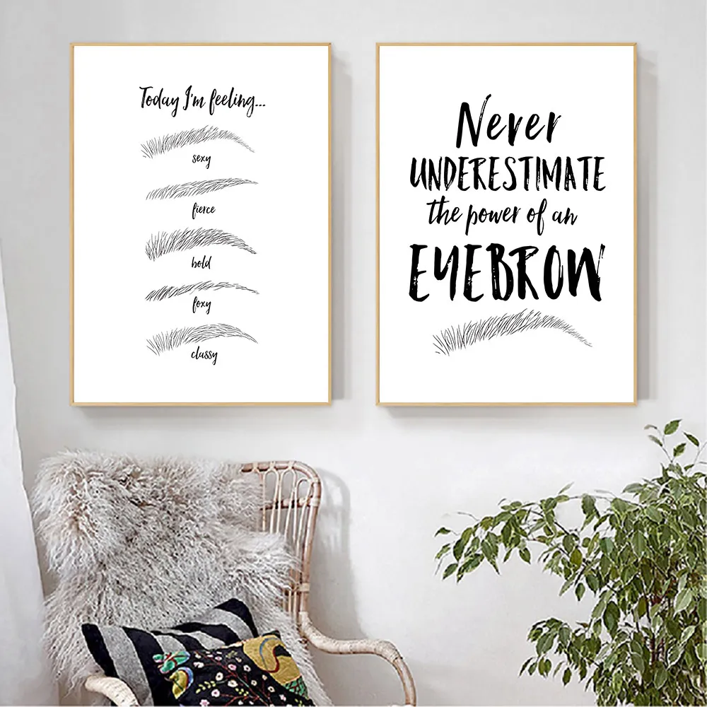 Картина на холсте с изображением бровей красоты макияжа художественная работа