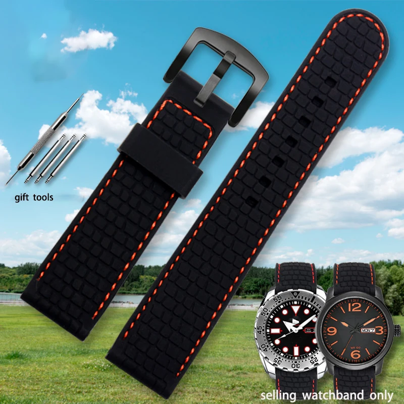 

Waterproof silicone watch strap for S-eiko C-itizen King watch chain 18mm 20 22 24mm watchband man's woman's watch accessory