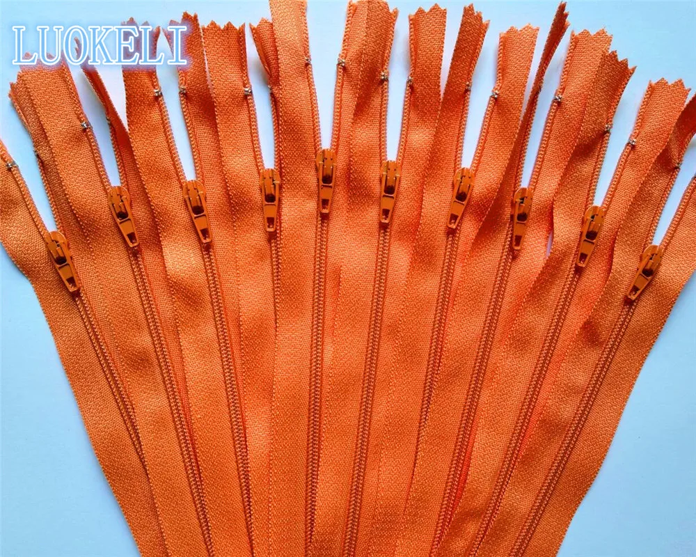 Orange 50 шт. 3#(8 дюймов) 20 см Закрытая нейлоновая катушка на молнии портной процесс шитья многоцветная опционально - Цвет: Orange