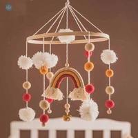 baby rattles toys for 0 12 months newborn soft safe crib mobiles wood bed bell leaf rainbow shape rattle montessori gift toy