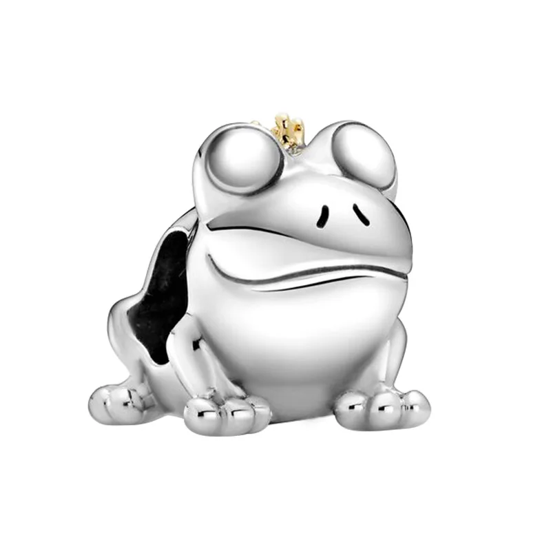 

Fit Original Pan Charms Bracelet Women Anime Golden Crown Cute Cartoon Frog Prince Beads for Jewelry Making DIY Bangle Wholesale