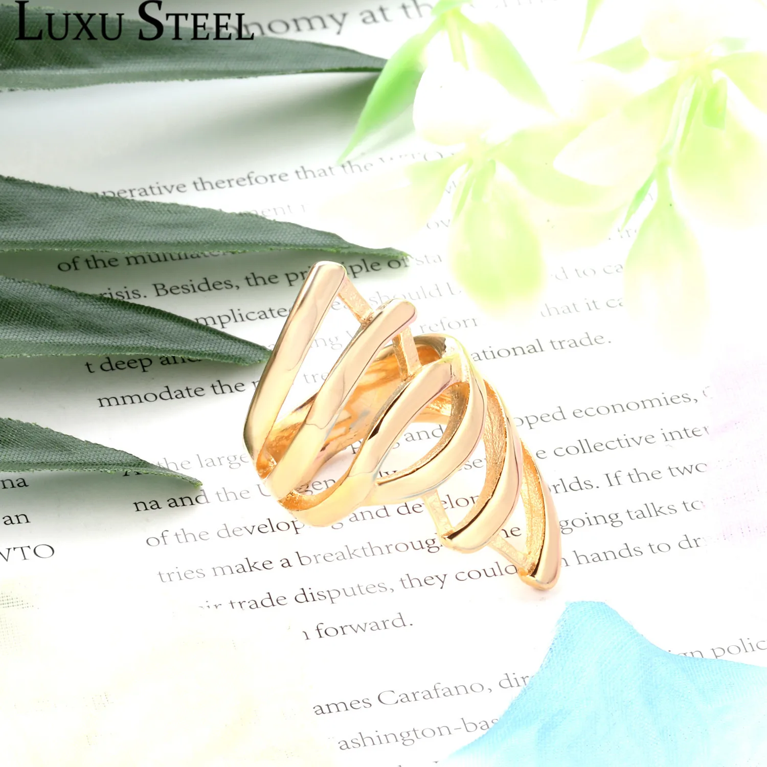 : LUXUSTEEL обручальные кольца золото Цвет перстни аксессуары вечерние Нержавеющая