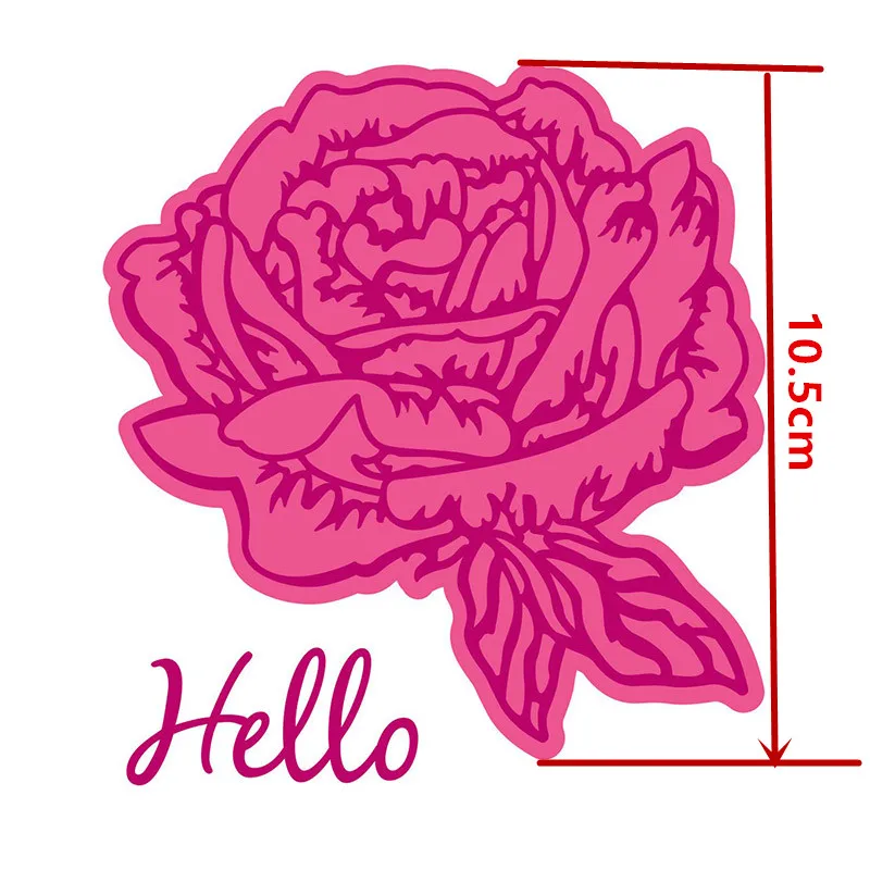 Hello красивые розовые металлические резные штампы Цветочная Роза для