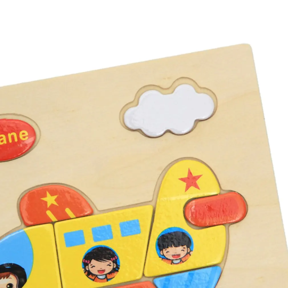 DIY 3D деревянные головоломки игрушки для детей мультфильм животных Развивающие