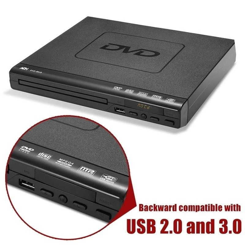 Горячий порт способный DVD плеер для ТВ поддержка порта USB компактный